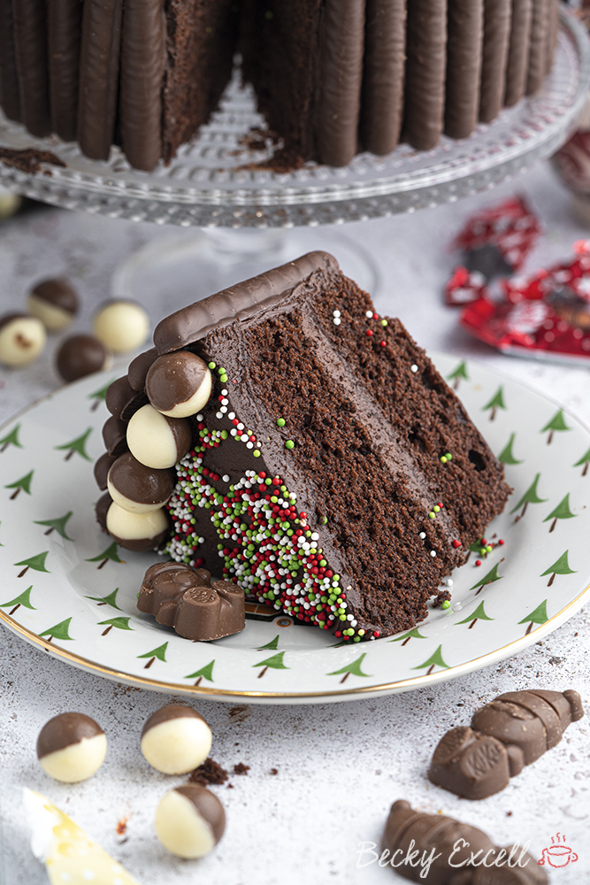 Gluten-free Christmas Chocolate Cake Recipe - BEST EVER! (dairy-free option)