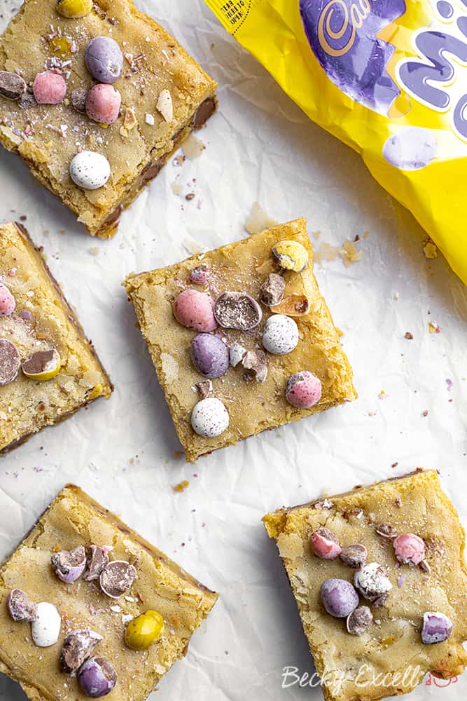 Mini Egg Blondies Recipe - EASY Easter baking! (gluten-free)