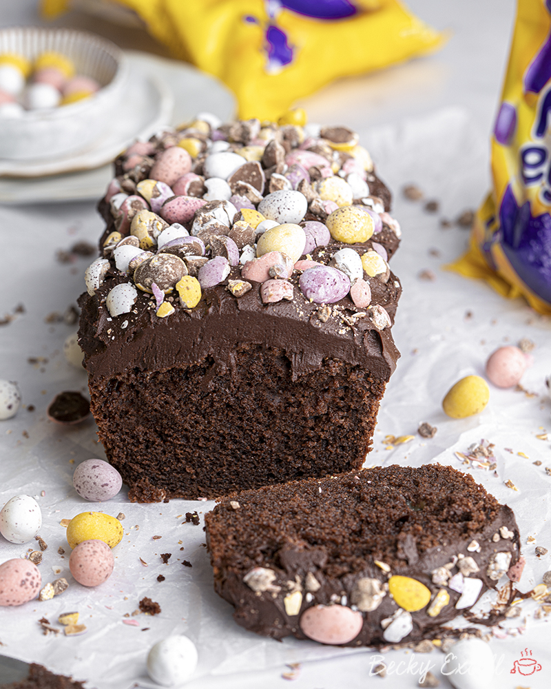 Gluten-free Mini Egg Chocolate Loaf Cake Recipe - Easter baking!
