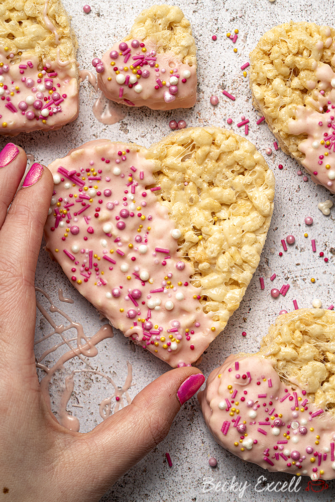 Valentine's Rice Crispy Hearts Recipe - No-bake (gluten-free)