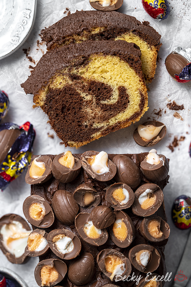 Gluten-free Creme Egg Marble Cake - Easter baking!