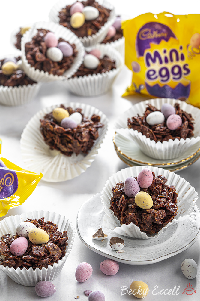 Mini Eggs Nest Cakes Recipe - Easter Baking! (No-Bake)