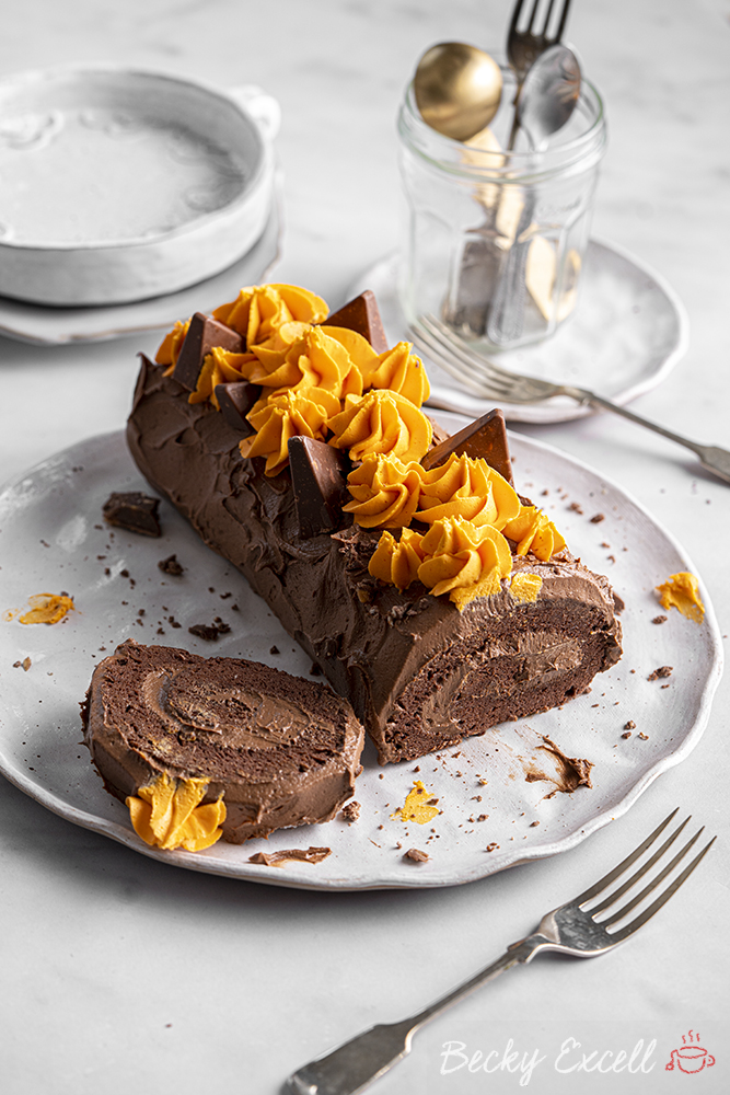 Gluten-free Chocolate Orange Swiss Roll Recipe (dairy-free option)