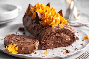 Gluten-free Chocolate Orange Swiss Roll Recipe (dairy-free/low FODMAP option)