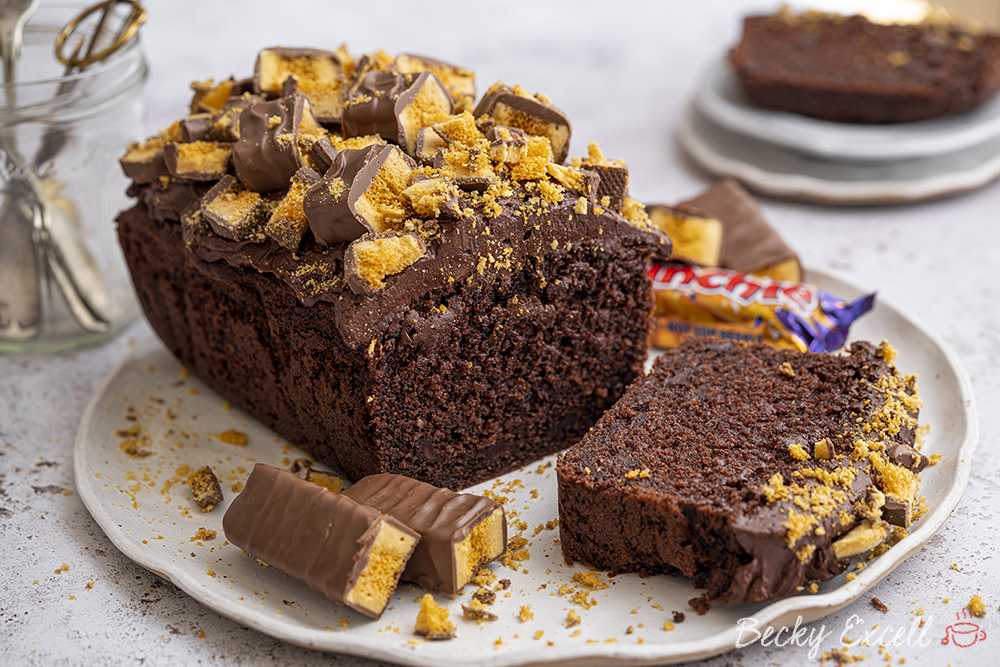 Crunchie Chocolate Loaf Cake Recipe (gluten-free + dairy-free option)