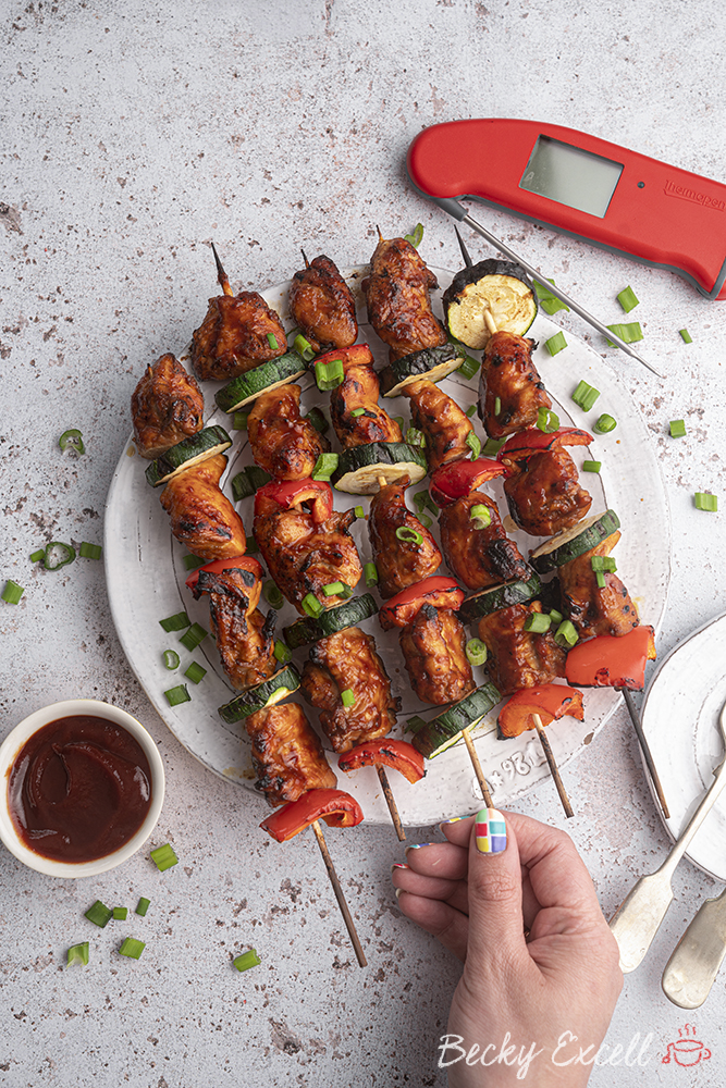 BBQ Chicken Skewers (Gluten Free + Flavorful!) - Fit Foodie Finds