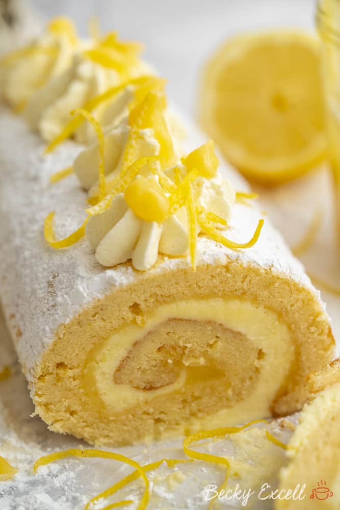Gluten-free Lemon Swiss Roll Recipe (dairy-free option)