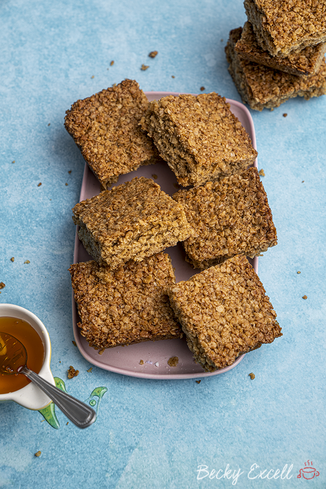 Gluten-free Flapjacks Recipe - 4-ingredients (dairy-free/vegan option)