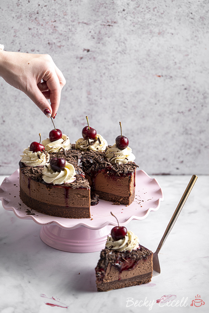 Gluten-free Black Forest Cheesecake Recipe (No-bake)