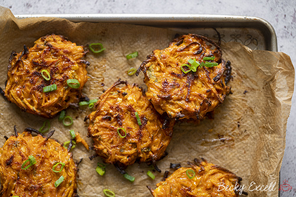 Sweet Potato Fritters Recipe (Oven-baked)