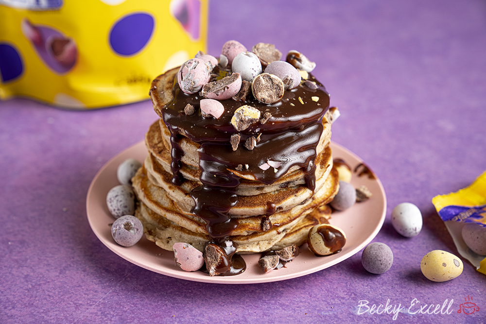 Mini Egg Pancakes Recipe + 2-Ingredient Chocolate Sauce