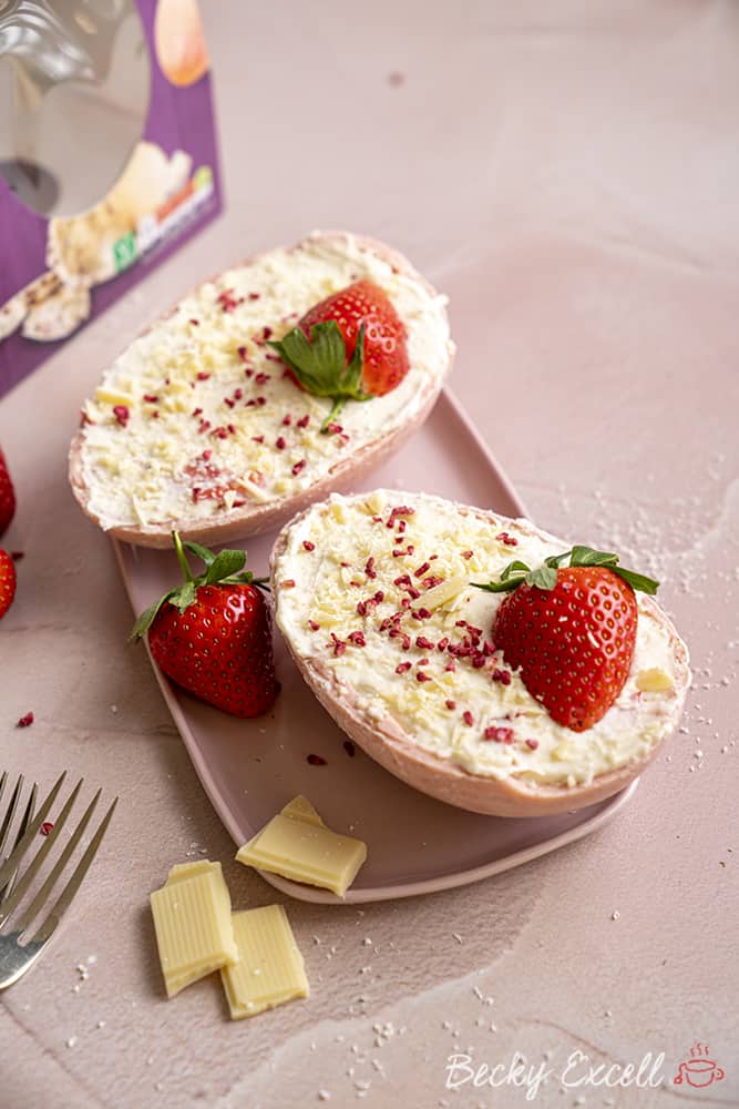Dairy-free Strawberry and White Chocolate Easter Egg Cheesecake Recipe
