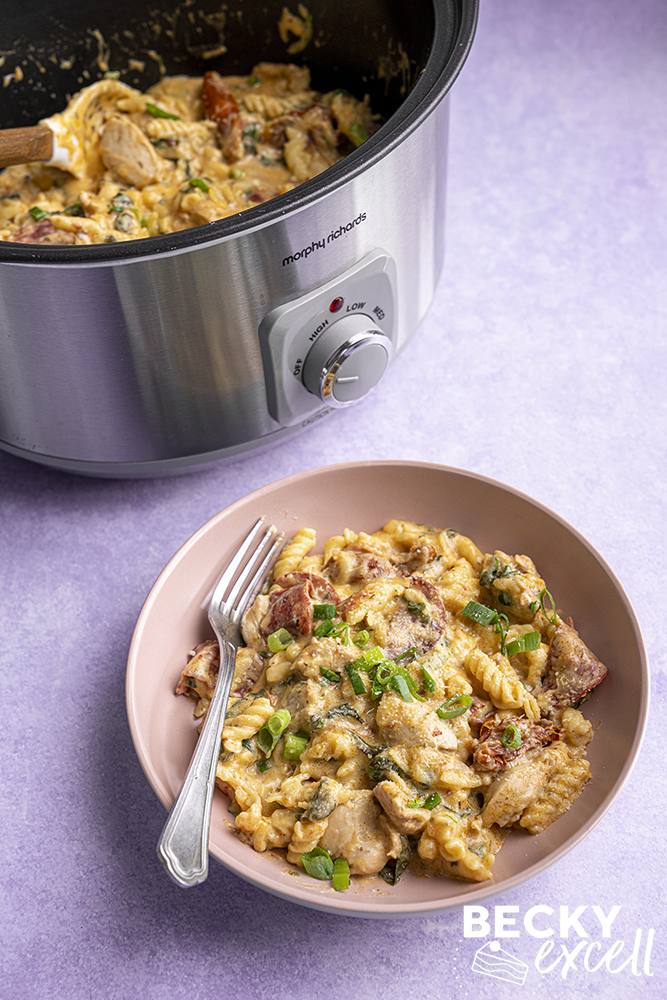 Slow Cooker Creamy Chicken Pepperoni Pasta Recipe