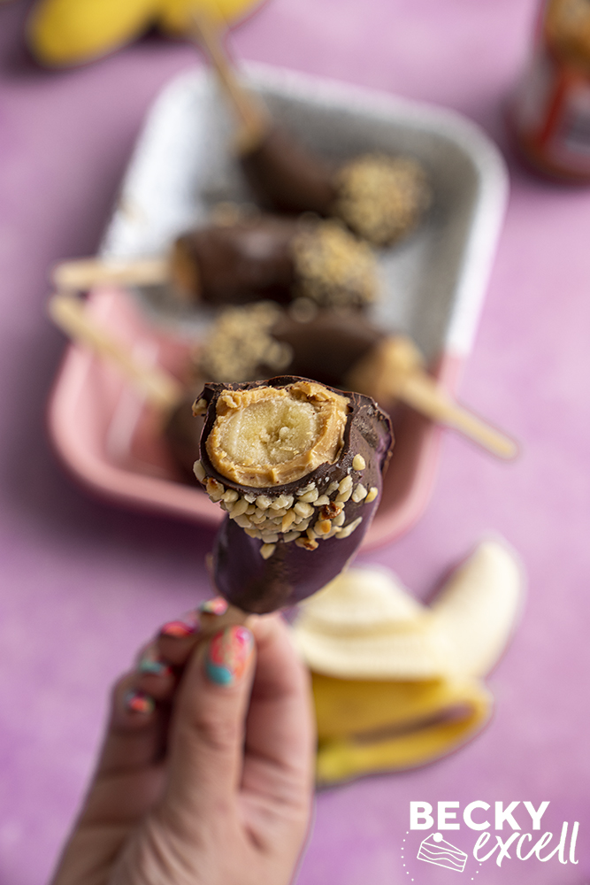 Snickers banana pops recipe