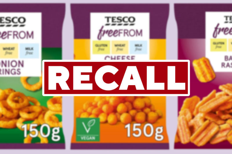 PRODUCT RECALL: Tesco Recall Three Free From Products