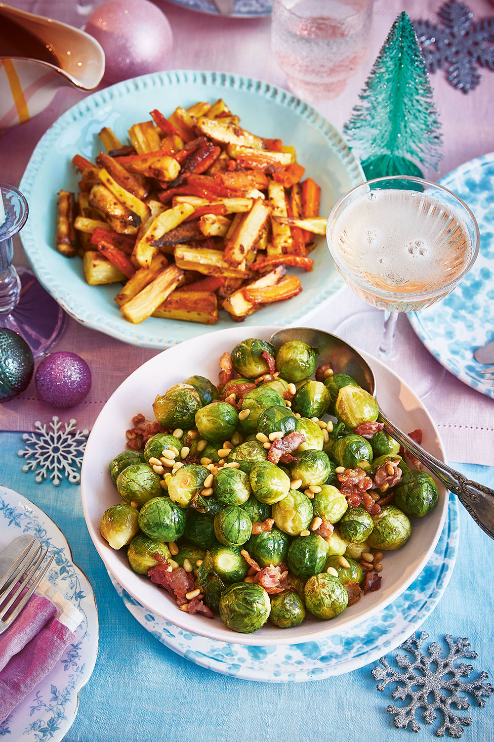 Sticky Maple Orange Parsnips/Carrots + 3-Ingredient Bacon Brussels Sprouts