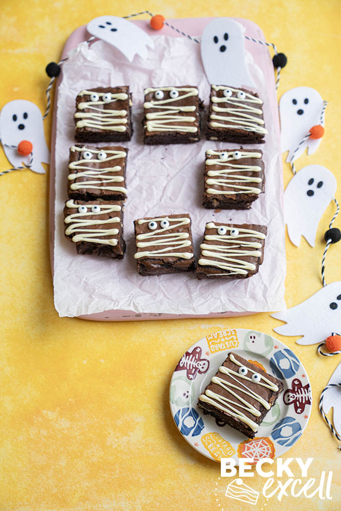 Gluten-free Halloween Mummy Brownies Recipe