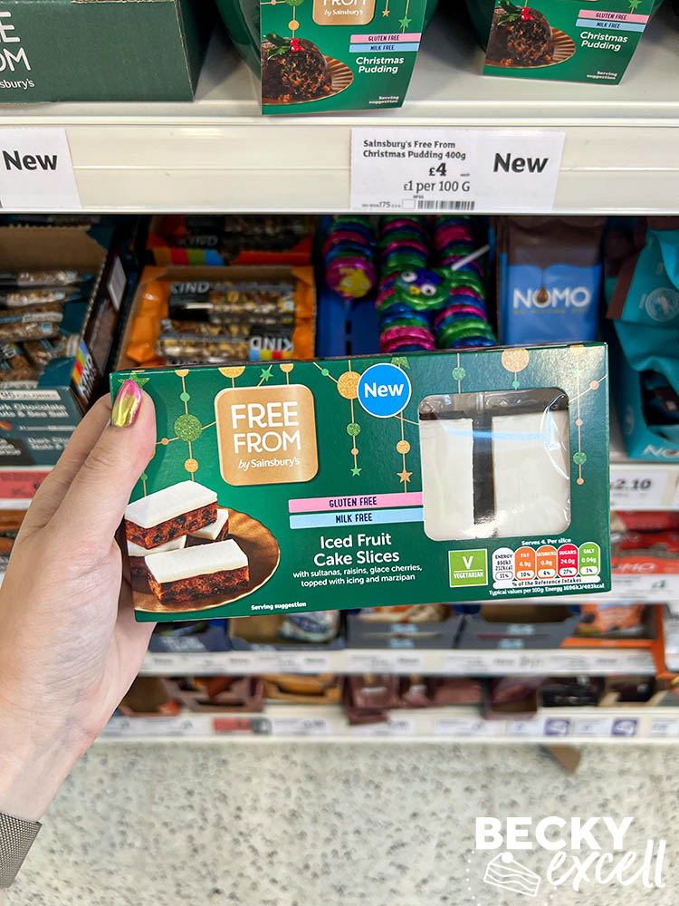 Sainsbury's gluten-free Christmas products: iced fruit cake slices