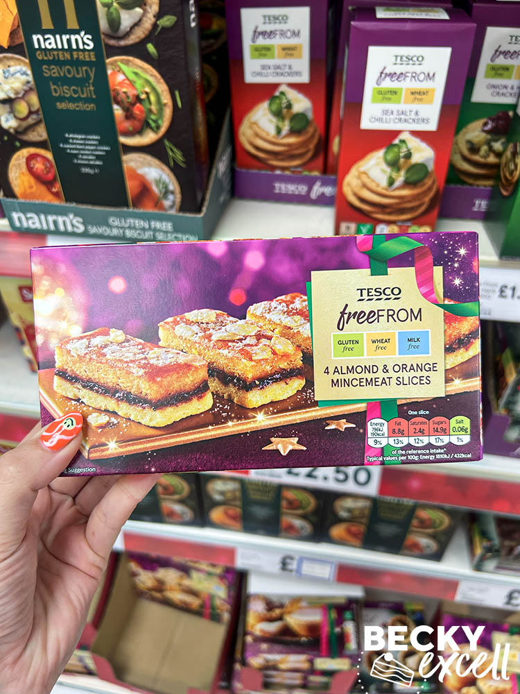 Tesco's Gluten-free Christmas Products 2023: 4 Almond and Orange Mincemeat Slices