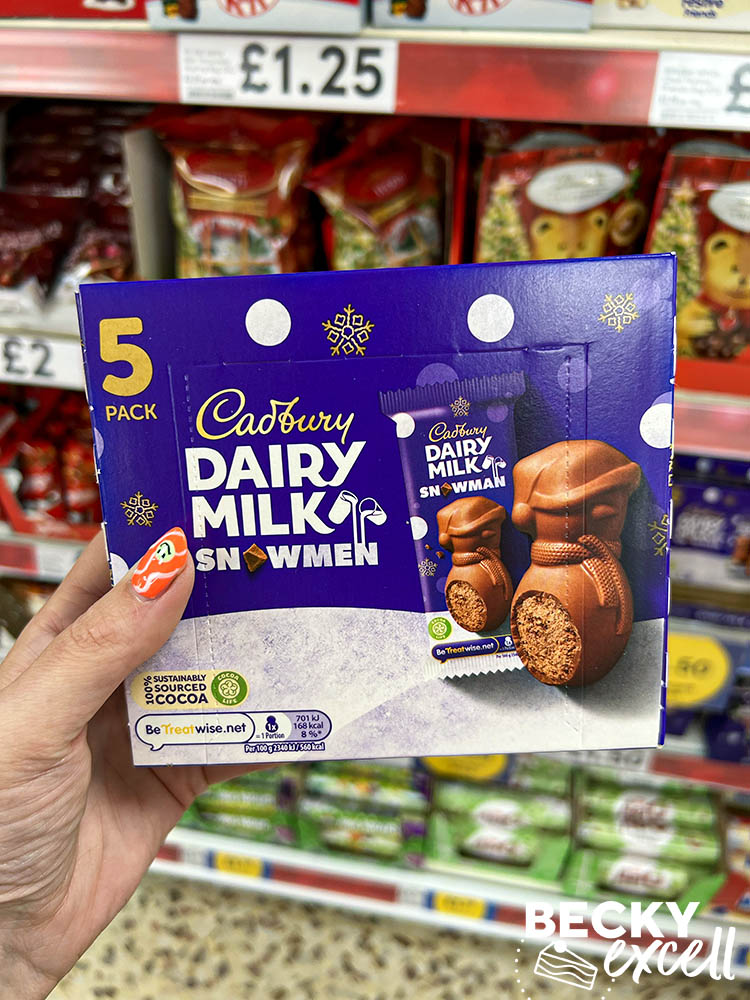 Gluten-free Christmas chocolates guide in UK supermarkets for 2023: Cadbury Dairy Milk Snowmen