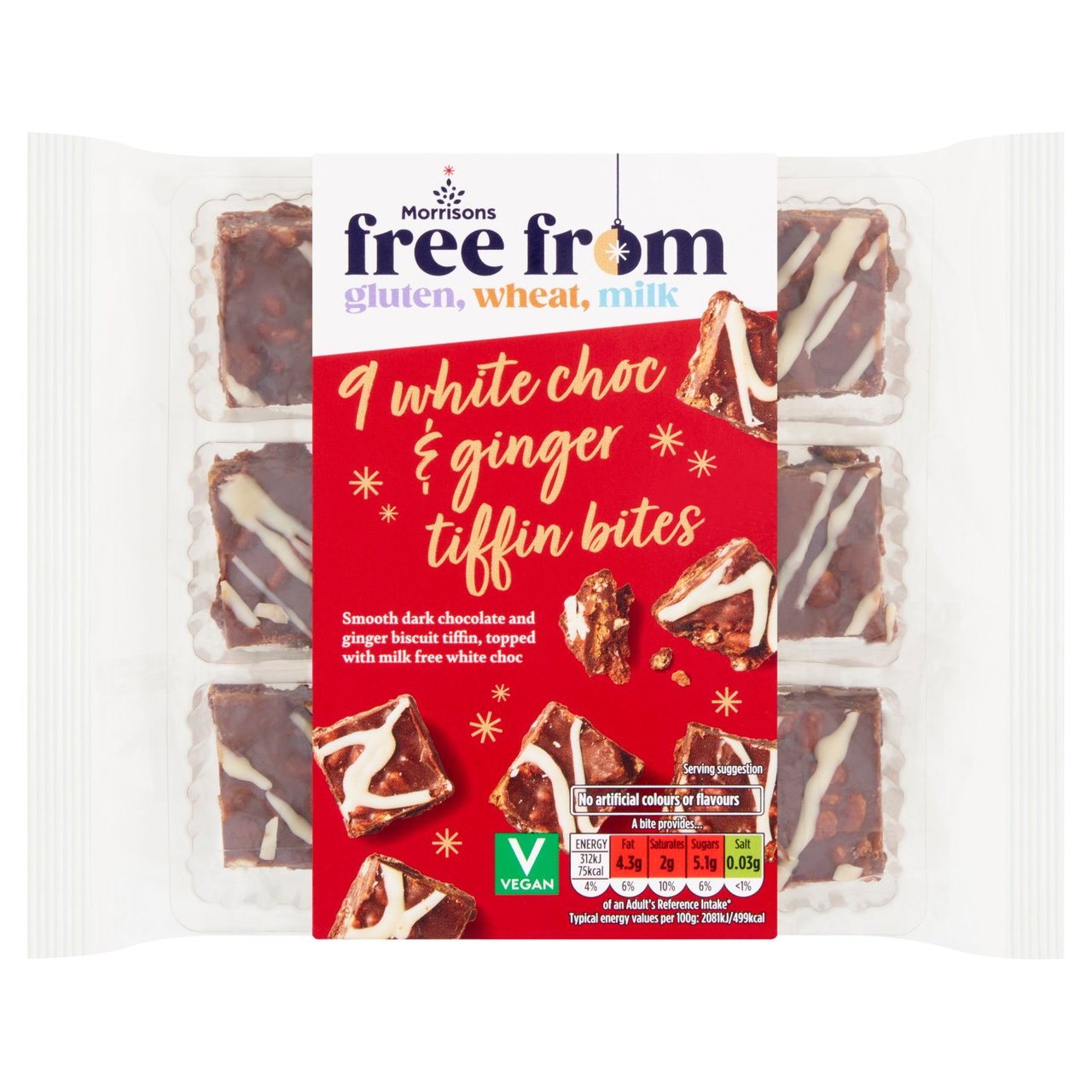 Morrisons gluten-free Christmas products 2023: 9 white choc and ginger tiffin bites