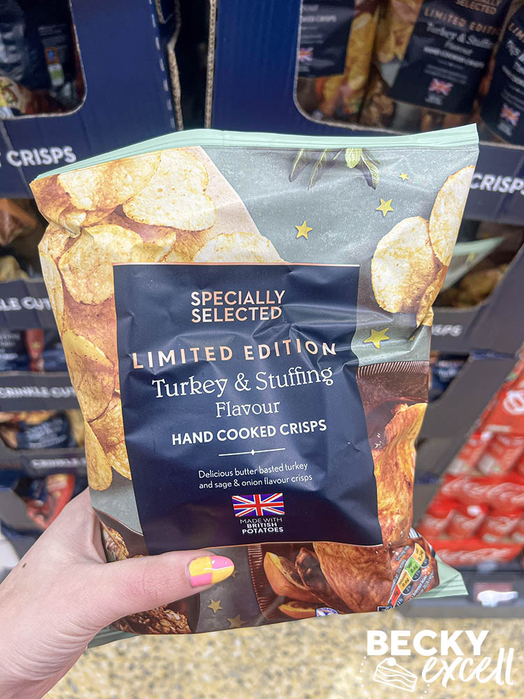 Aldi's gluten-free Christmas products 2023: turkey and stuffing flavour hand cooked crisps