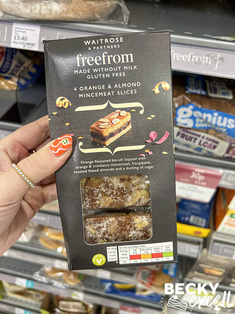 Waitrose's gluten-free Christmas products 2023: 4 orange and almond mincemeat slices