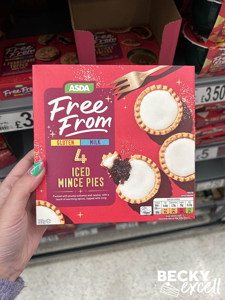 Asda free from gluten milk 4 iced mince pies