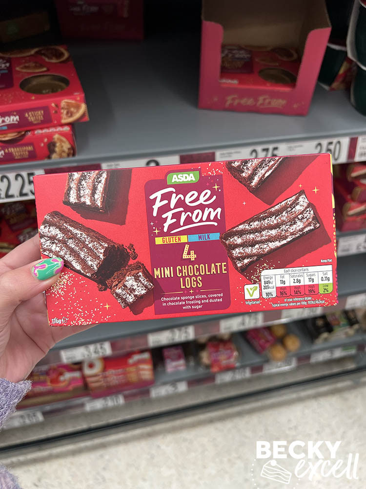 Asda free from 4 mini chocolate logs