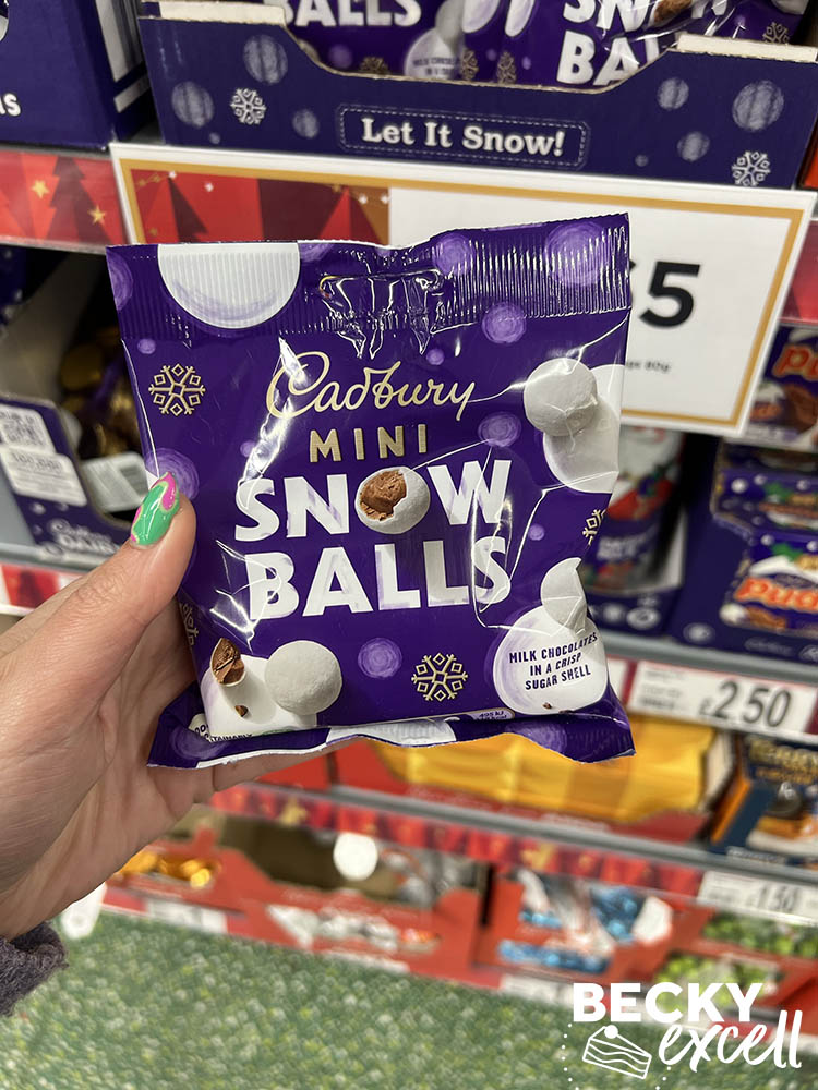 Cadbury Mini Snow Balls Asda gluten-free Christmas products 2024