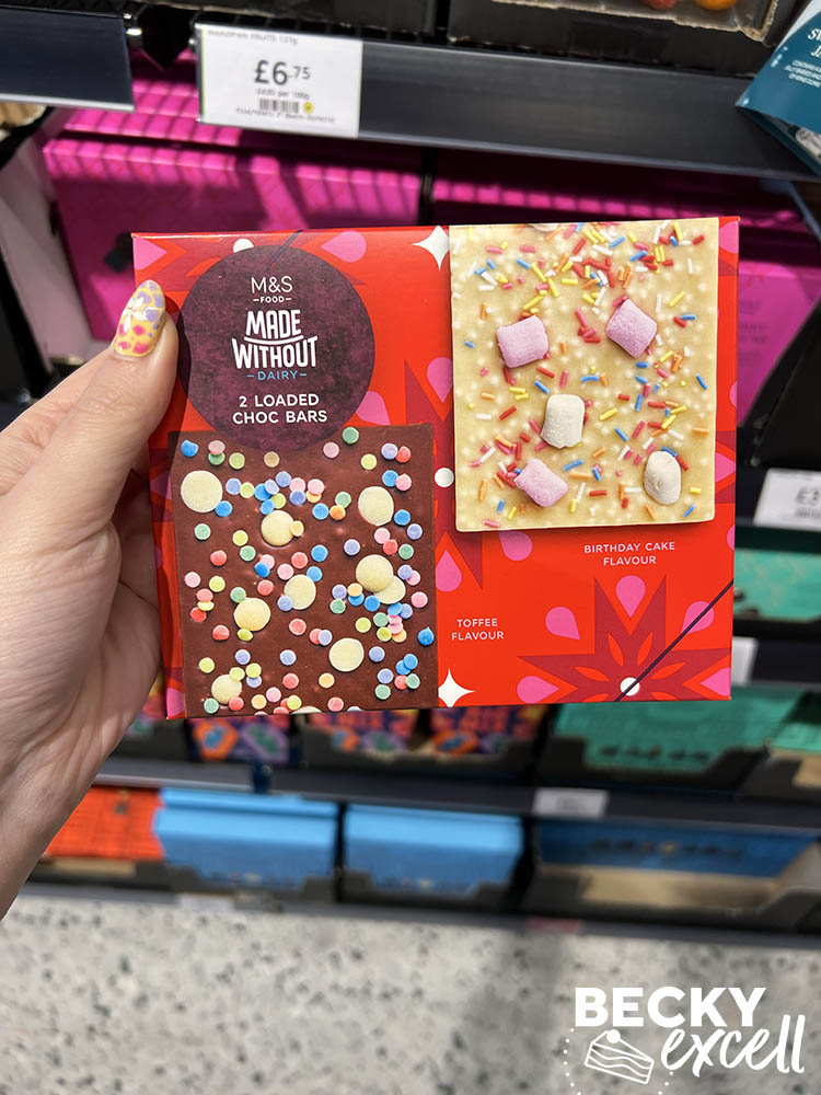 M&S Made Without dairy 2 loaded choc bars