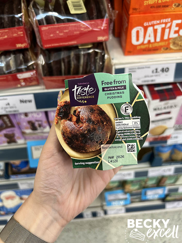 Sainsbury's taste the difference free from gluten and milk christmas pudding