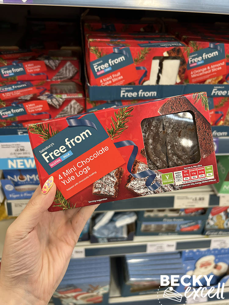 Sainsbury's free from gluten 4 mini chocolate yule logs