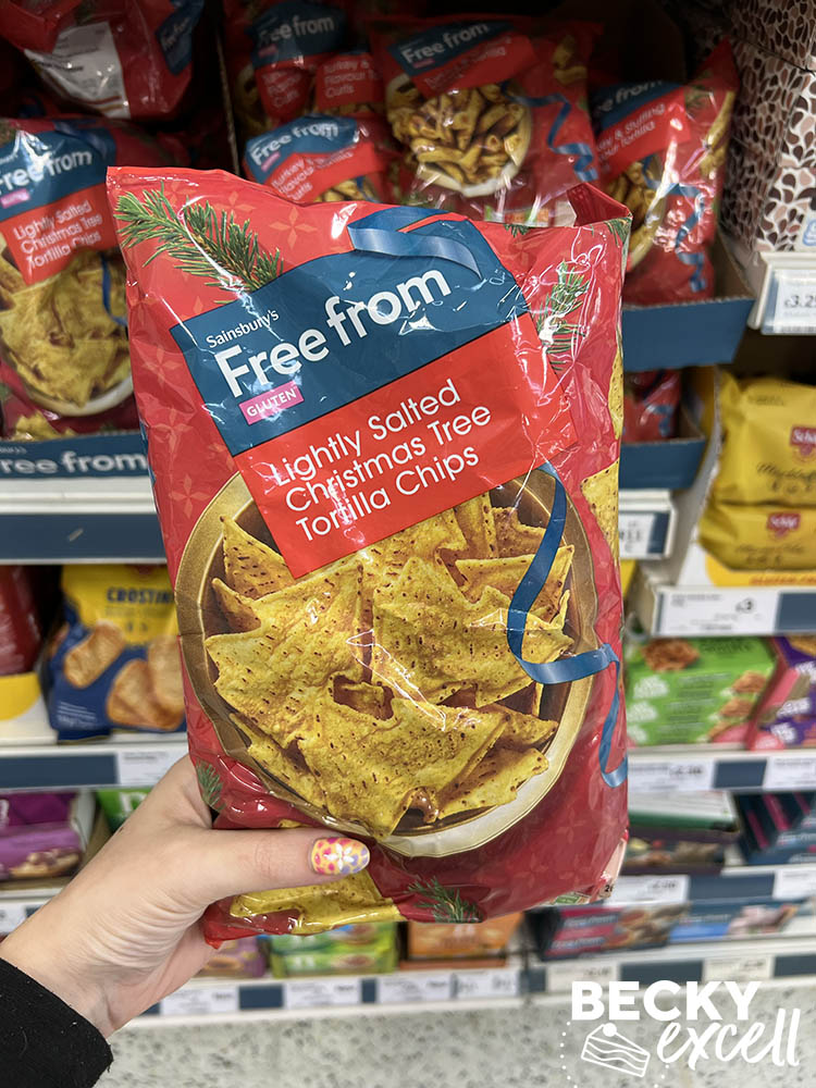 Sainsbury's free from gluten lightly salted christmas tree tortilla chips