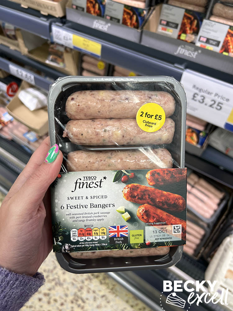 Tesco finest 6 festive bangers gluten-free