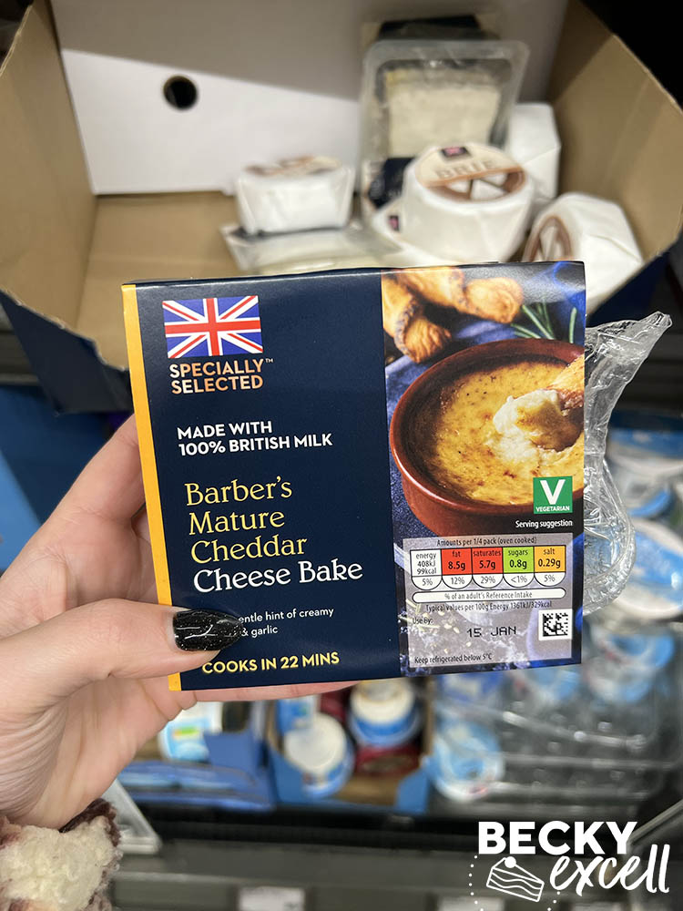 Specially selected made with 100% british milk barbers mature cheddar cheese bake Aldi's gluten-free Christmas products 2024