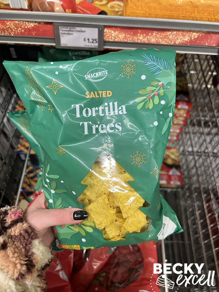 Snackrite Aldi salted tortilla trees Aldi's gluten-free Christmas products 2024