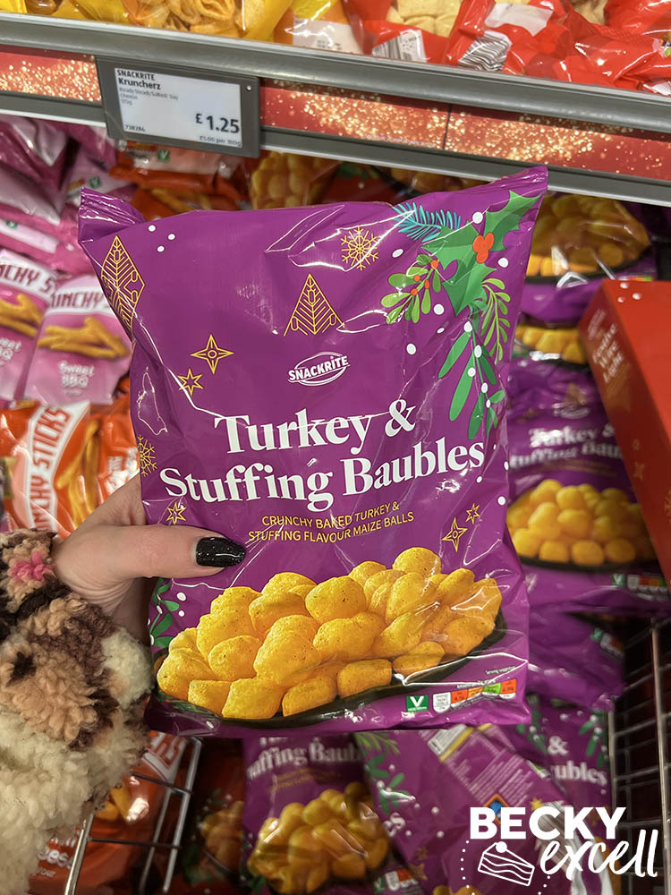 Snackrite Turkey and stuffing baubles Aldi's gluten-free Christmas products 2024