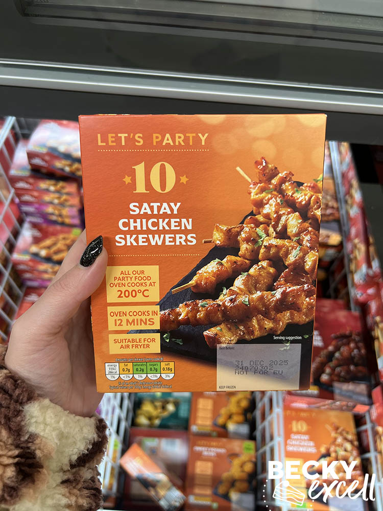 Let's party Aldi 10 satay chicken skewers Aldi's gluten-free Christmas products 2024