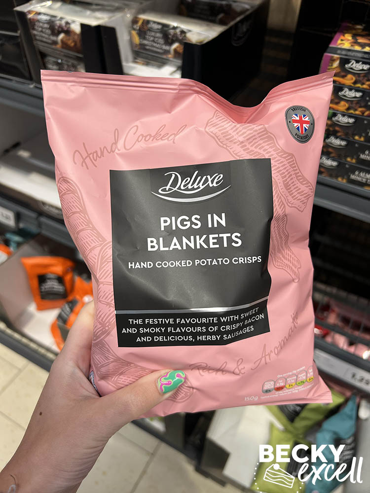 Deluxe Pigs in blankets crisps Lidl's Gluten-free Christmas Products 2024