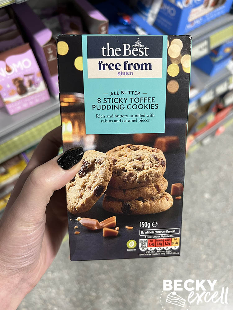 Morrisons the best free from gluten all butter 8 sticky toffee pudding cookies