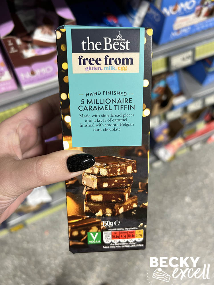 Morrisons the best free from gluten, milk, egg hand finished 5 millionaire caramel tiffin