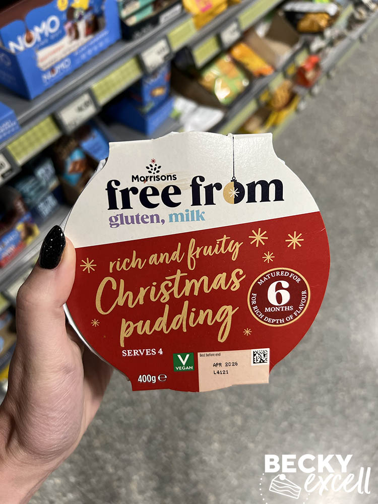 morrisons free from gluten, milk rich and fruit christmas pudding serves 4