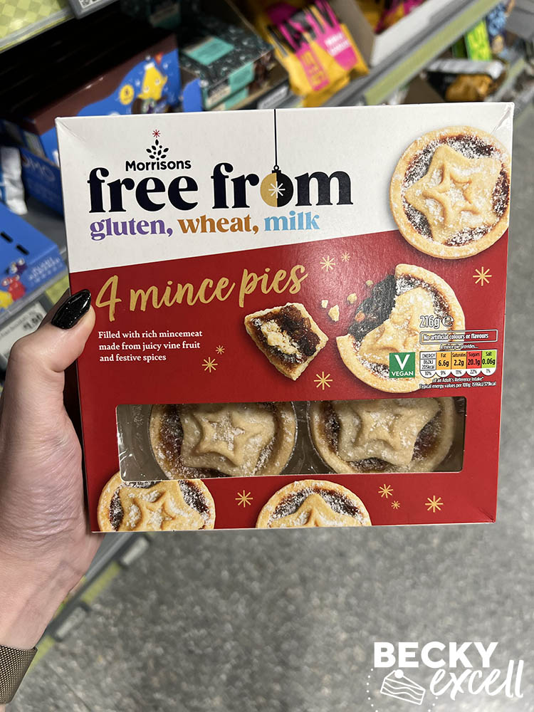 morrisons free from gluten, wheat, milk 4 mince pies