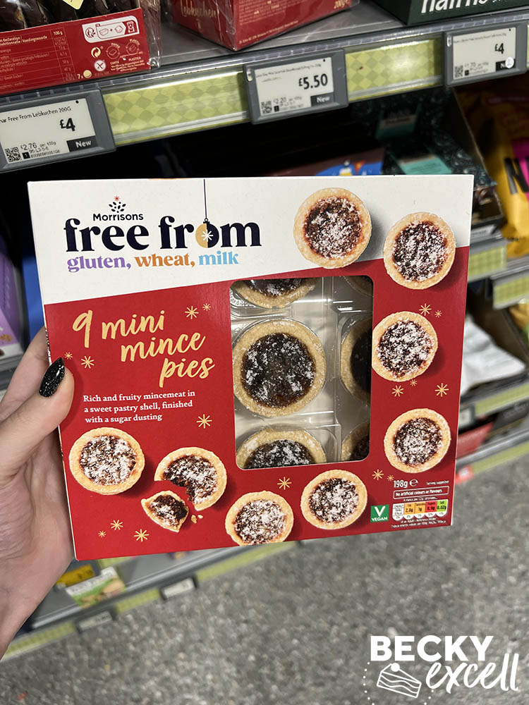 morrisons free from gluten, wheat, milk 9 mini mince pies