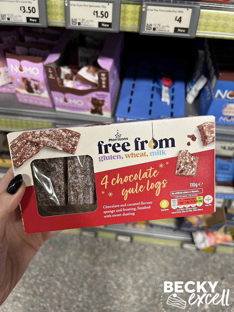 morrisons free from gluten, wheat, milk 4 chocolate yule logs