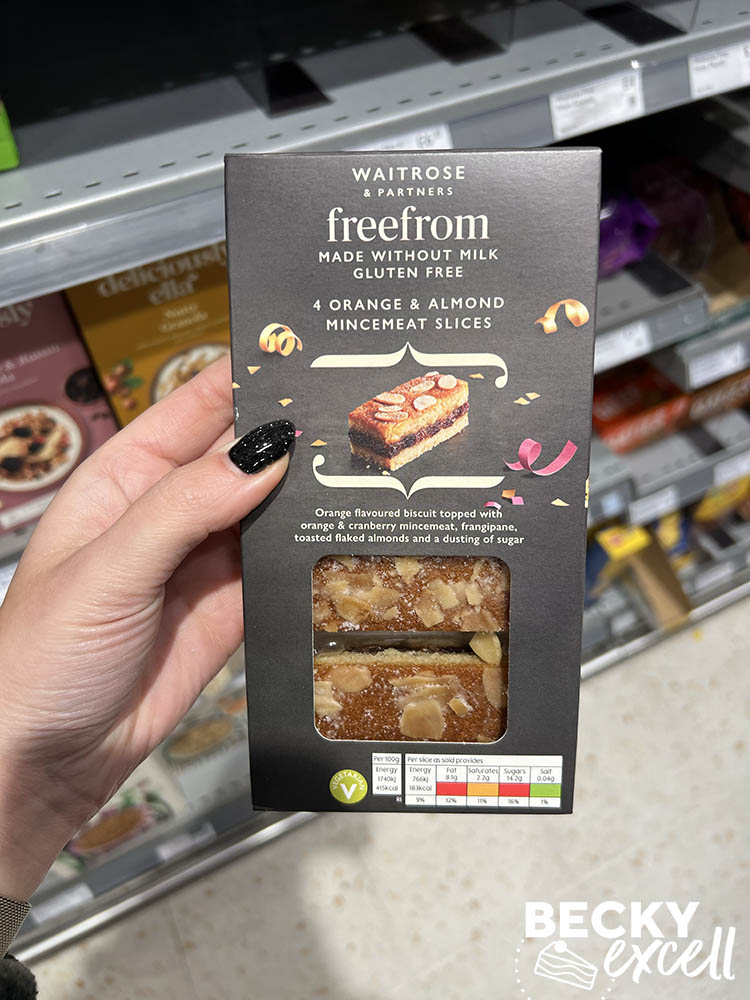 waitrose and partners freefrom made without milk gluten-free 4 orange and almond mincemeat slices