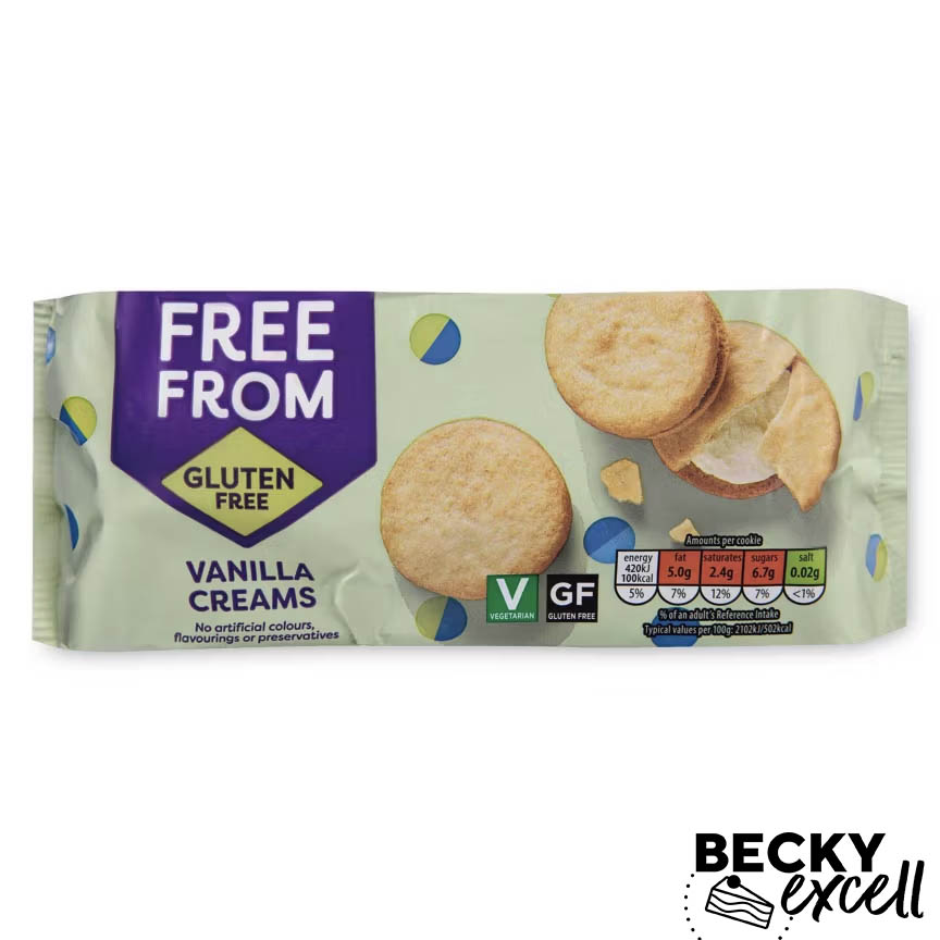 Aldi UK gluten-free range 2025 - vanilla cream biscuits