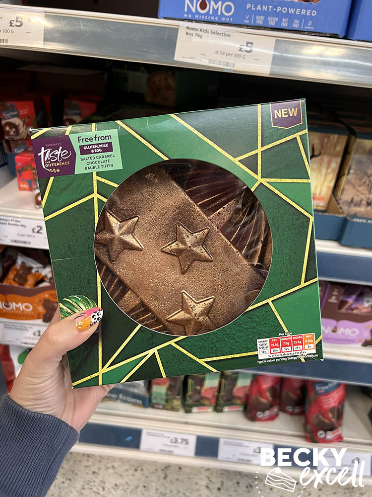 Sainsbury’s Taste the Difference Free From Gluten, Milk & Egg Salted Caramel Chocolate Bauble Tiffin