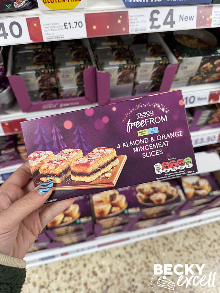 Tesco Free From 4 Almond & Orange Mincemeat Slices